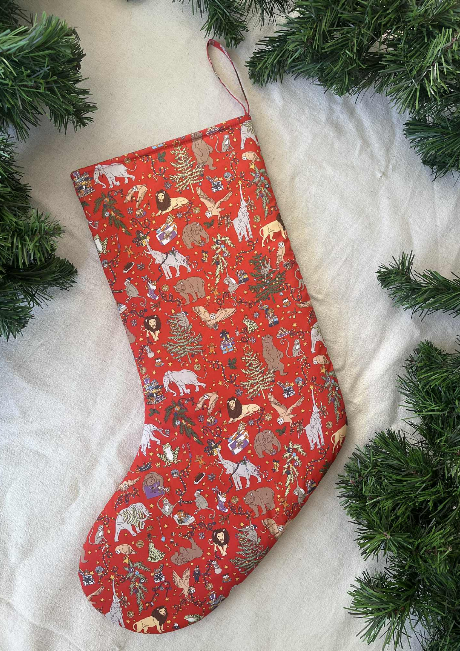 Julesok - Liberty Animal Christmas rød